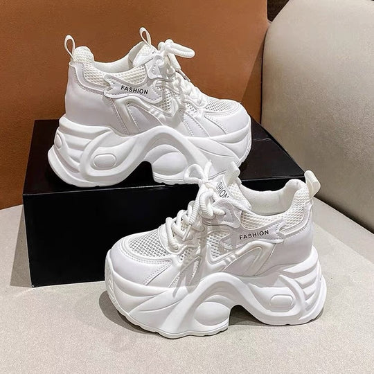 Damen Chunky Sneakers mit atmungsaktiver Mesh-Oberfläche und dämpfender Sohle EB