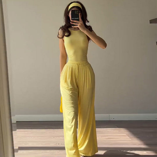 Damen Loungewear-Kombination mit fließendem Kimono und bequemer Hose EB
