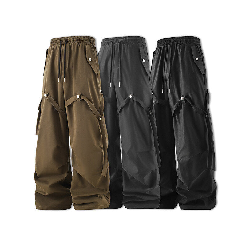Damen moderne Utility-Hosen mit verstellbarem Bund und praktischen Taschen EB