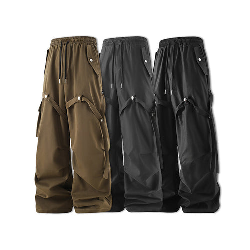 Damen moderne Utility-Hosen mit verstellbarem Bund und praktischen Taschen EB