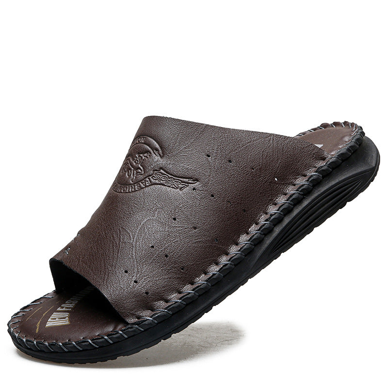 Herren Komfortable und atmungsaktive Ledersandalen EB
