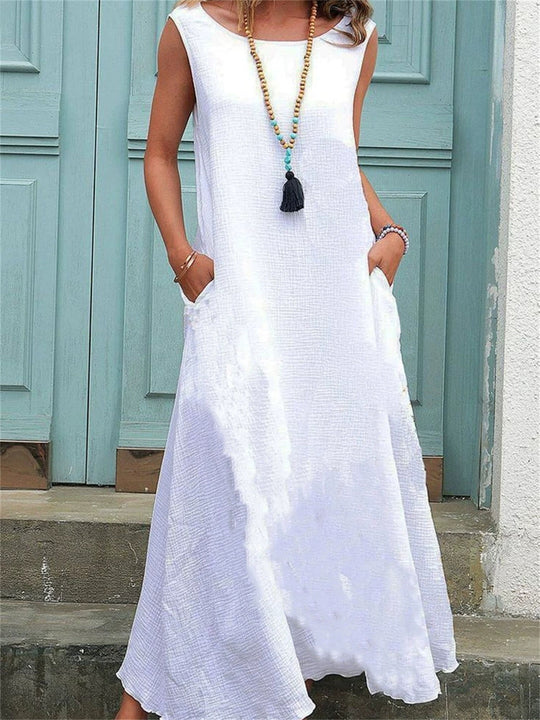 Damen Maxikleid mit praktischen Taschen und fließendem Schnitt EB