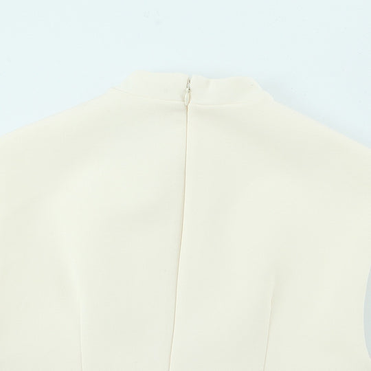 Damen ärmelloses Designer-Kleid mit dekorativem Ausschnitt und figurbetontem Schnitt EB