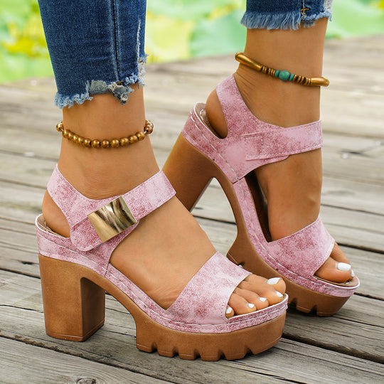 Damen Plateau-Sandalen mit elegantem Riemendesign und komfortabler Sohle EB