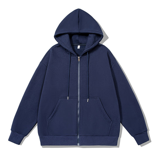 Unisex oversized Kapuzenjacke mit ausladendem Schulterschnitt, durchgehendem Reißverschluss und French-Terry EB