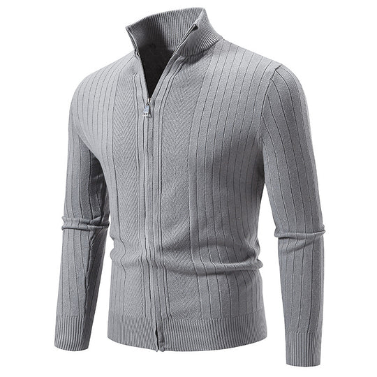 Herren Feiner Strickpullover mit hochabschließendem Kragen EB