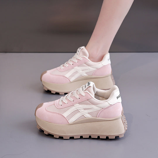 Damen Chunky Sneaker mit modischem Plateau und atmungsaktiver Mesh-Oberfläche EB