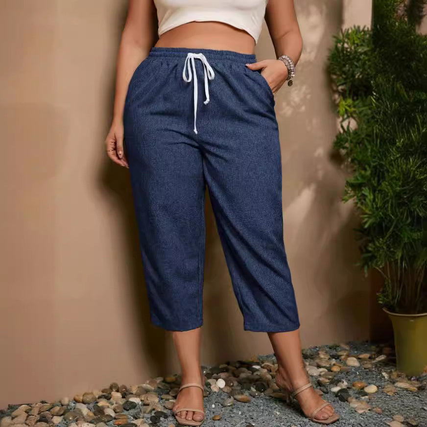 Damen Casual Freizeit-Hose mit elastischem Bund und praktischen Taschen EB