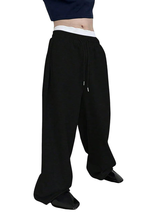 Herren nan lockere Oversize Jogginghose mit elastischem Bund und Kordelzug EB