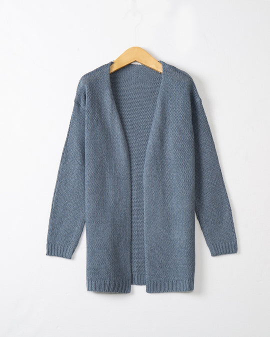 Damen Offene Strickjacke mit lässigem Schnitt und Taschen EB