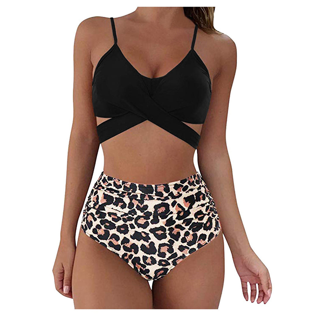 Damen Crop-Top Bikini-Set mit geflochtenem Design EB