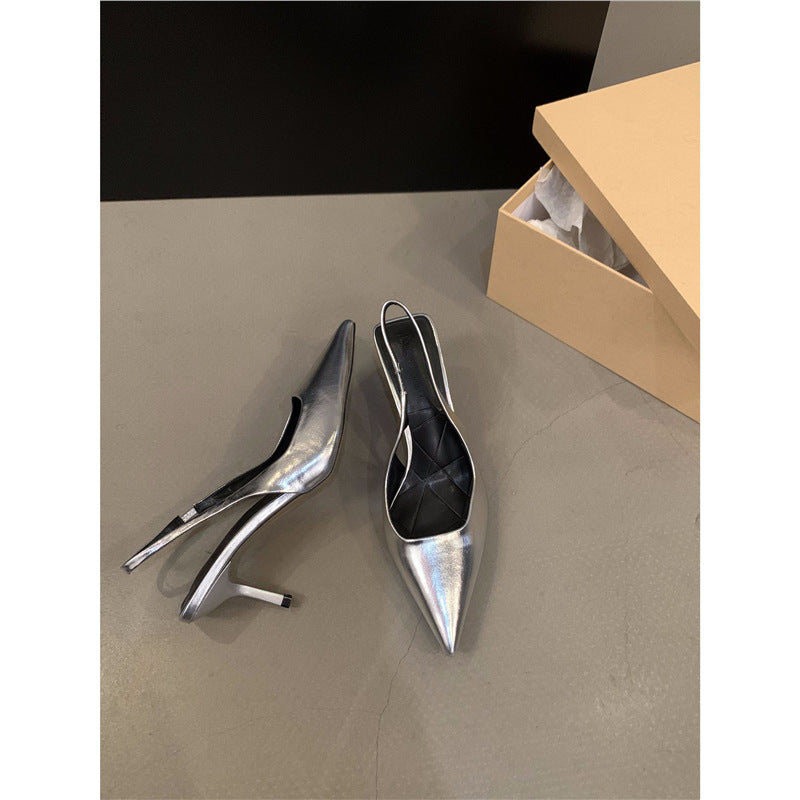 Damen elegante Slingback-Pumps mit schickem Metallic-Finish EB
