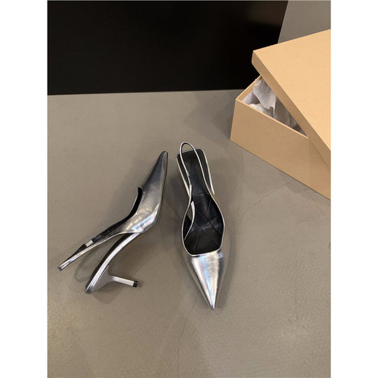 Damen elegante Slingback-Pumps mit schickem Metallic-Finish EB