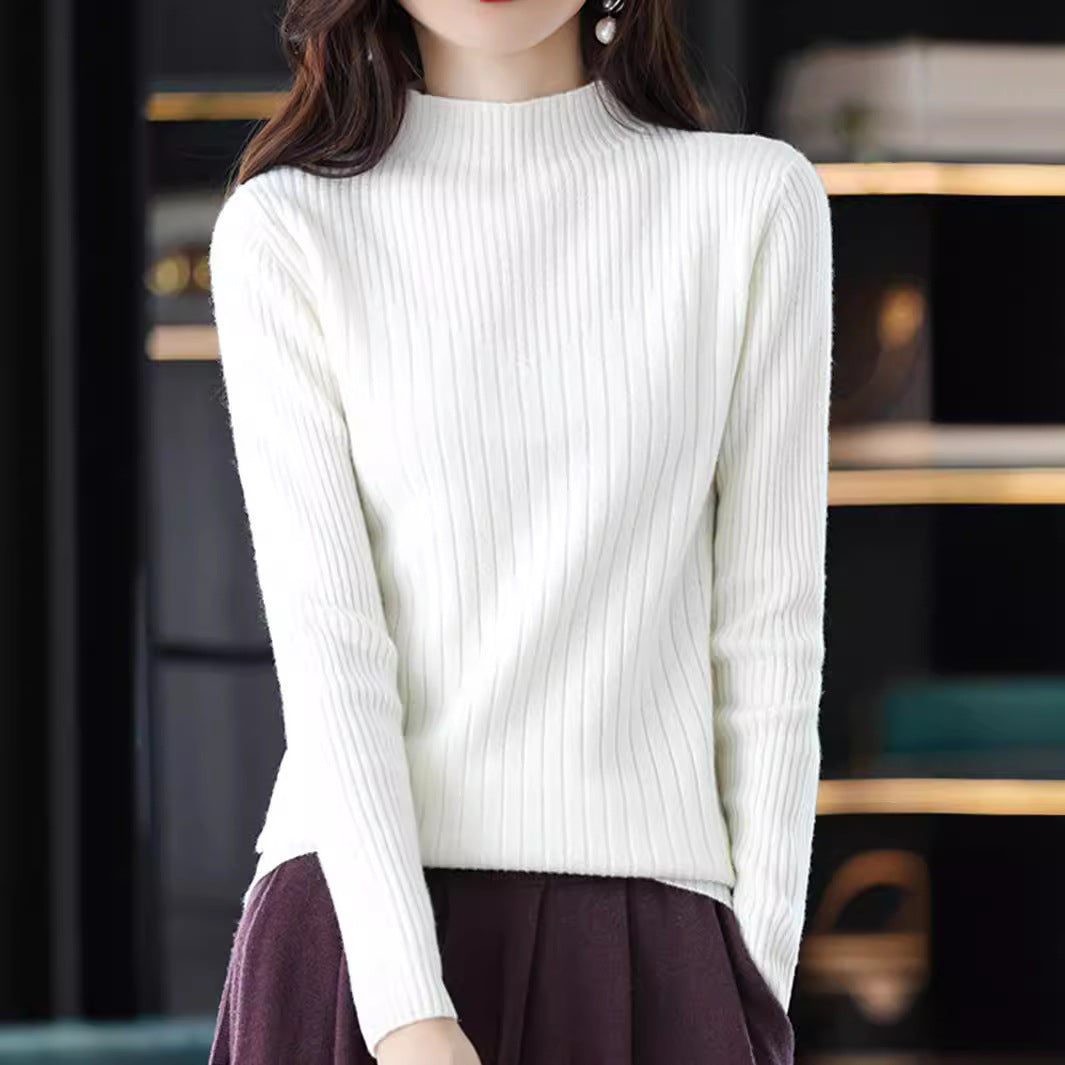 Damen eleganter Rollkragenpullover mit feiner Rippstruktur und modernem Design EB