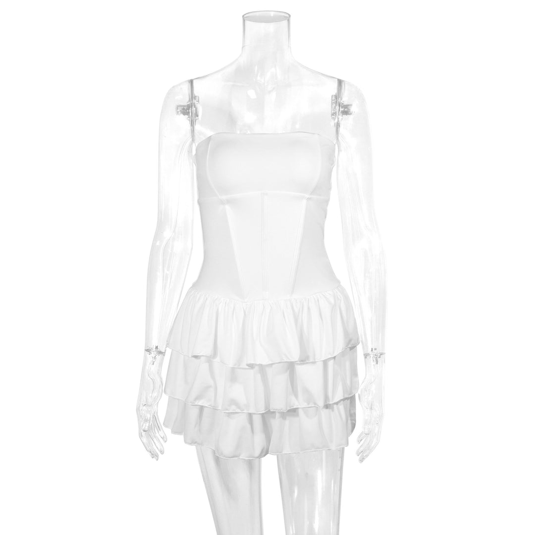 Damen figurbetontes Rüschensommerkleid EB