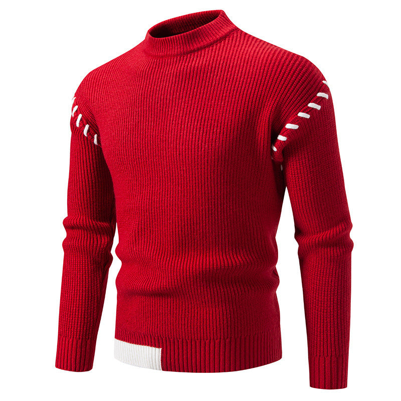 Herren modischer Strickpullover mit einzigartigem Design und hohem Kragen EB