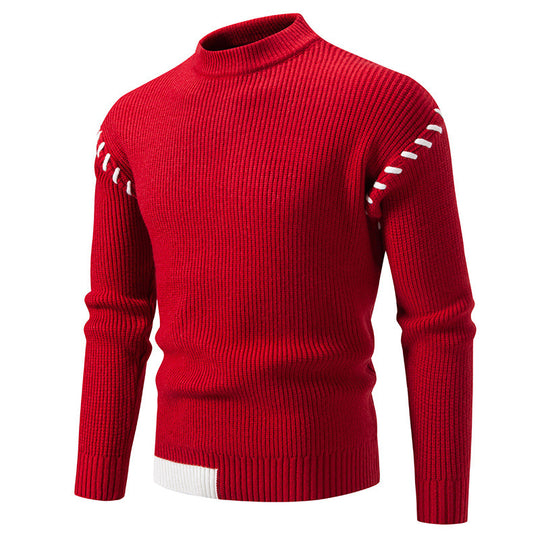 Herren modischer Strickpullover mit einzigartigem Design und hohem Kragen EB