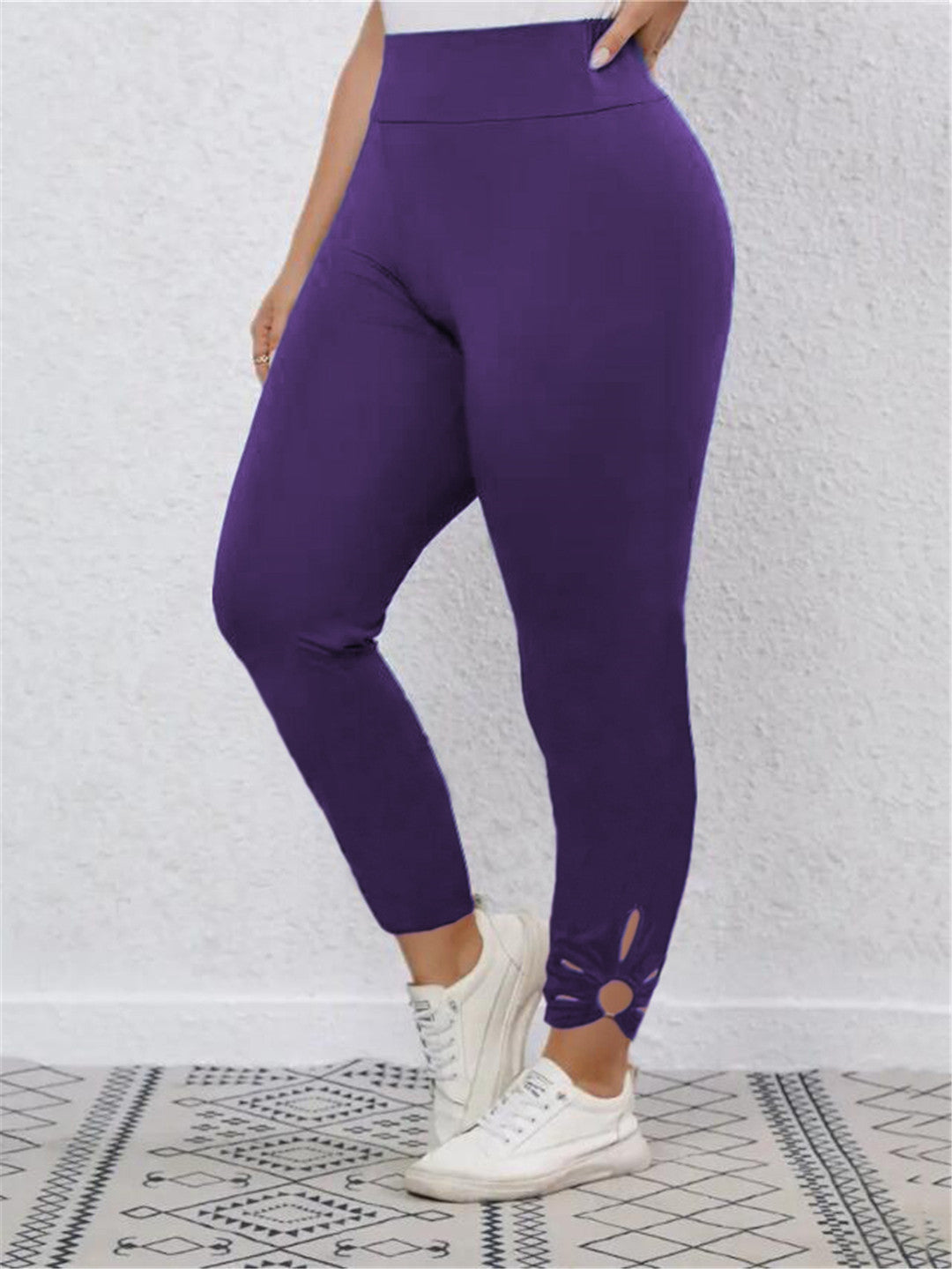 Damen Hochbundige Leggings mit stilvollen Schnittdetails EB