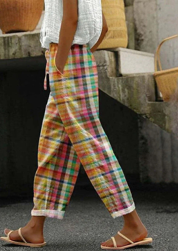 Damen Bequeme Karottenhose aus leichtem Material Heidi-Mode