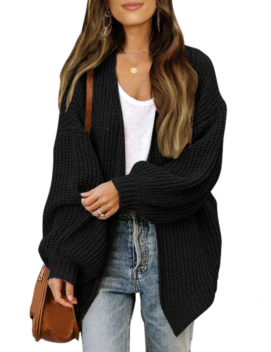 Damen Gemütlicher Strickcardigan mit Oversize-Schnitt EB