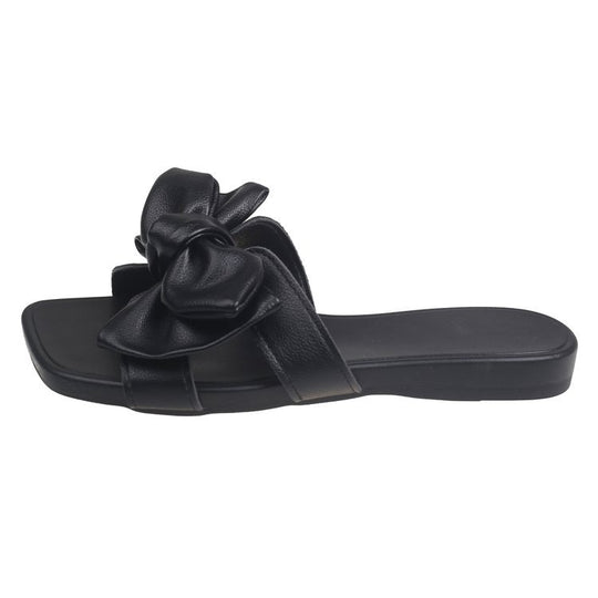 Damen bequeme Zehentrenner-Sandalen mit eleganter Schleifenapplikation EB