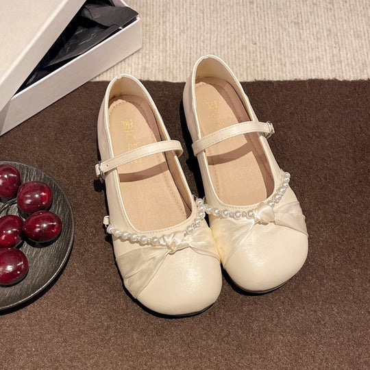 Damen Ballerinas mit Perlenakzent und verstellbarem Riemen EB
