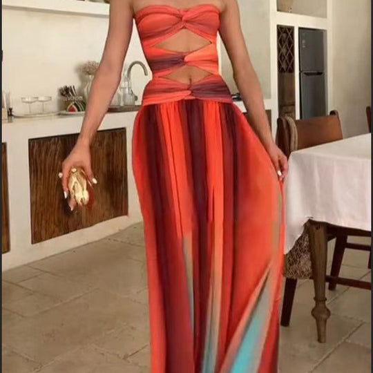 Damen Wickelkleid mit asymmetrischem Saum und verführerischem Schlitz EB