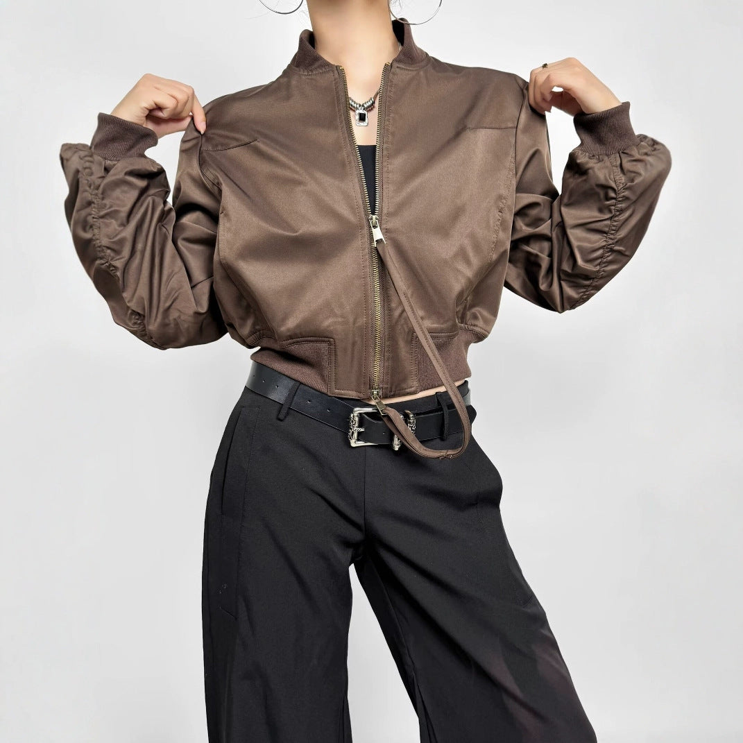Damen modische Kurzjacke mit elastischem Bündchen EB