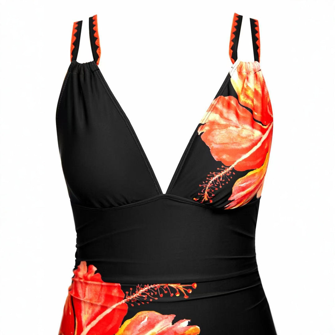 Damen Eleganter Einteiler mit floralen Akzenten EB