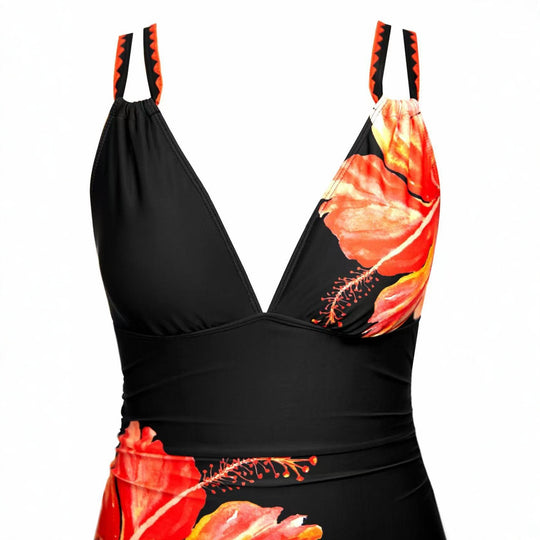 Damen Eleganter Einteiler mit floralen Akzenten EB
