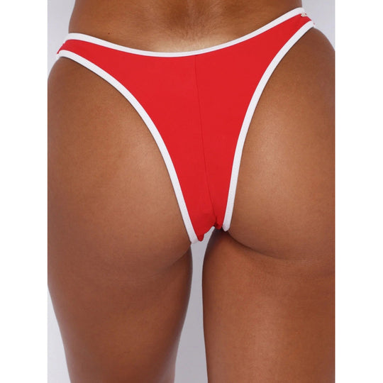 Damen Triangel-Bikini mit verstellbaren Trägern und kontrastierendem Saum EB