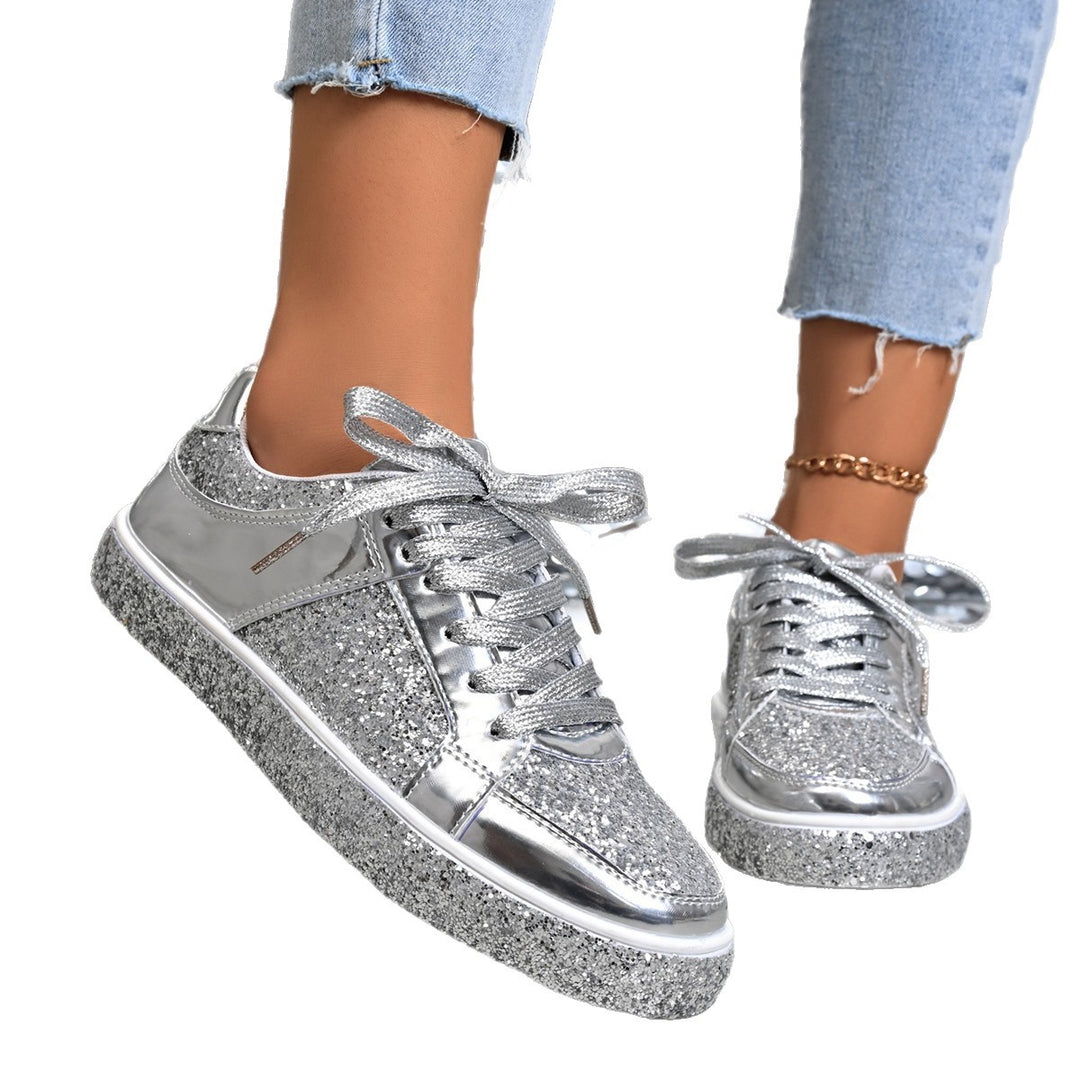 Damen Glitzernde Sneakers mit atmungsaktivem Innenfutter EB