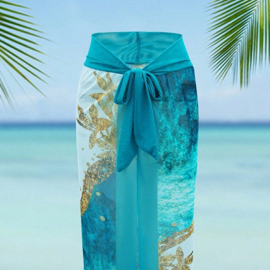 Damen Eleganter Einteiler Badeanzug mit passendem Strandrock EB