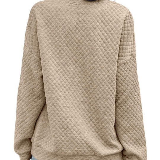 Damen lässiger Sweatpullover mit Tiermuster und Reißverschluss EB