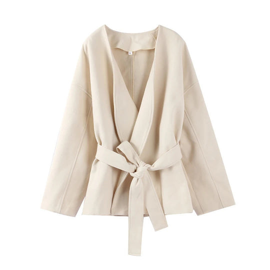 Damen Überwurfjacke mit Gürtel EB