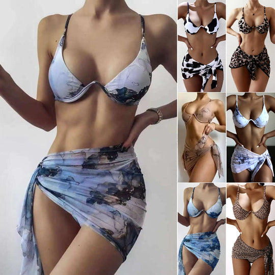 Damen Triangel-Bikini-Set mit elegantem Wickelrock EB