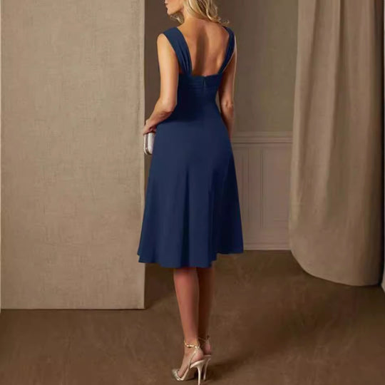 Damen nan Chiffon-Abendkleid mit Bolero und asymmetrischem Lagenrock EB