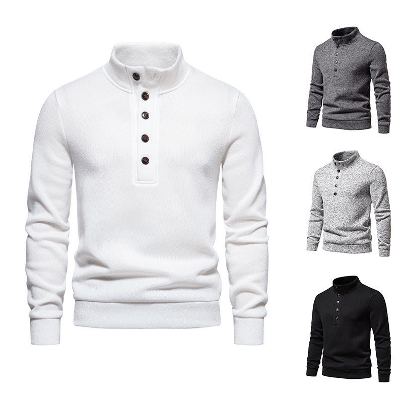 Herren gemütlicher Stehkragenpullover aus weichem Strickmaterial EB