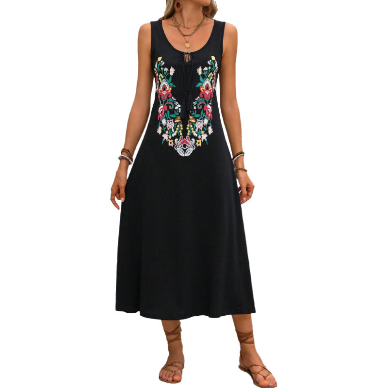 Damen Maxikleid mit verspieltem floralem Muster und raffinierten Trägerdetails EB