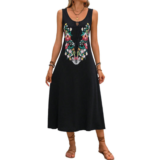 Damen Maxikleid mit verspieltem floralem Muster und raffinierten Trägerdetails EB
