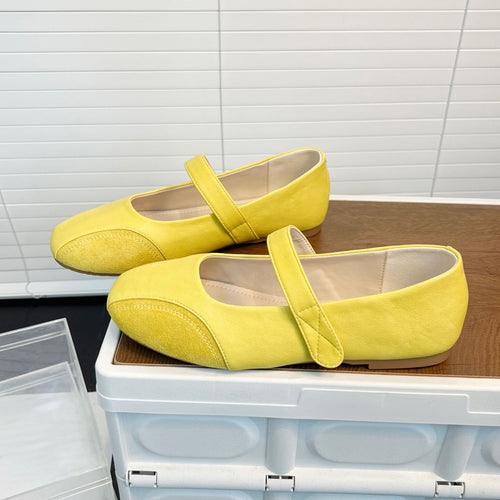 Damen Ballerinas mit modischem Riemenschluss aus hochwertigem Leder EB