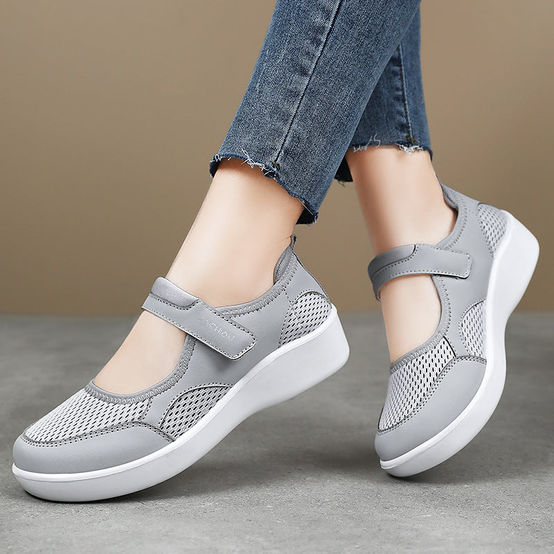 Damen Komfortable Sneakers mit verstellbarem Riemen EB