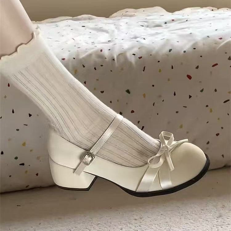 Damen Ballerinas mit dekorativer Schleifenapplikation und stabiler Sohle EB