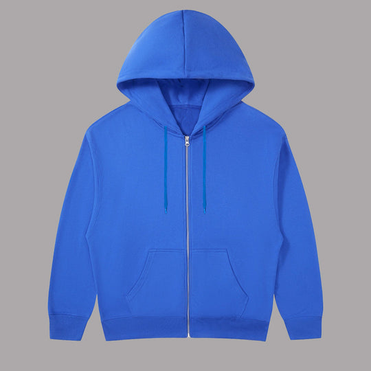 Unisex nan lässige Kapuzenjacke mit robustem Metall-Reißverschluss doppellagiger Kapuze und tiefen Känguru-Eingrifftaschen EB