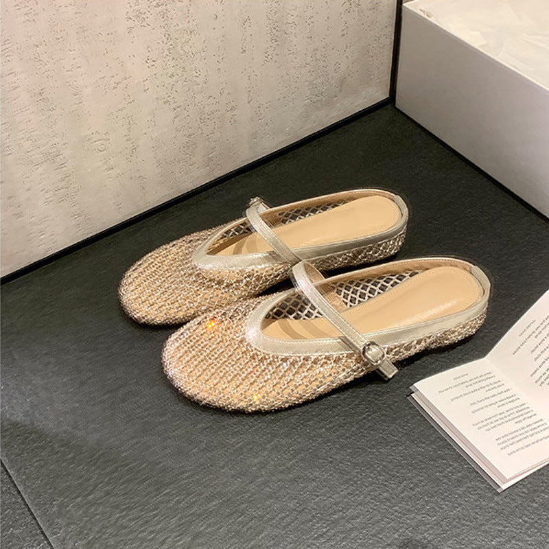 Damen Glitzernde Mary Jane Schuhe mit komfortablem Riemchen EB