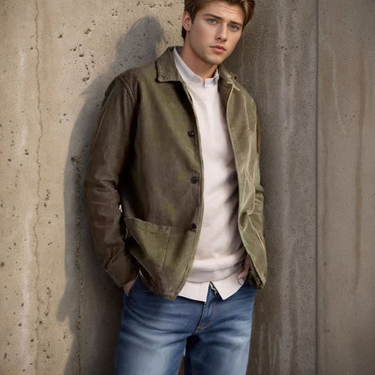 Damen lässige Cordjacke mit praktischen Taschen EB