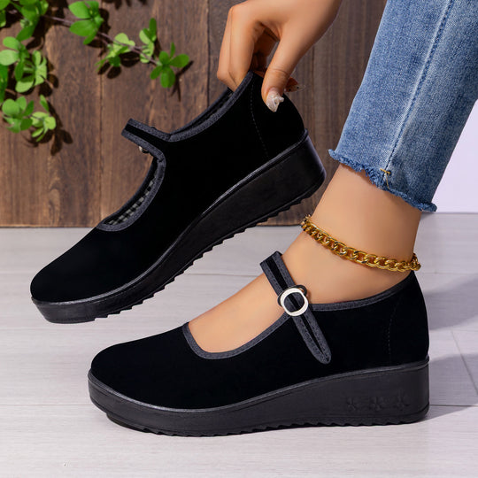 Damen Elegante und bequeme Mary Jane Halbschuhe mit verstellbarem Riemen EB