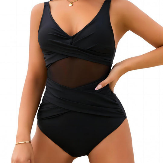 Damen Einteiliger Badeanzug mit raffiniertem Wickeldetail und figurformendem Schnitt EB