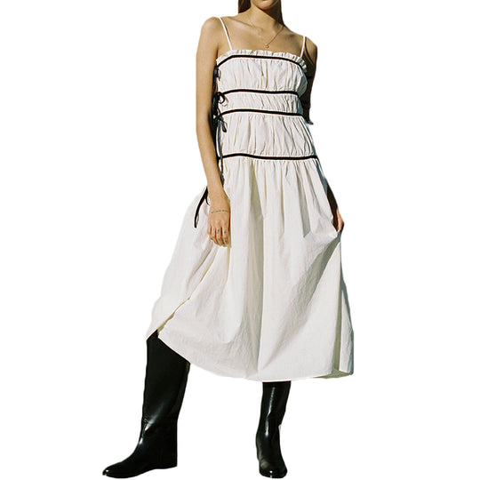 Damen Maxikleid mit verspieltem Rüschendesign und verstellbaren Trägern EB
