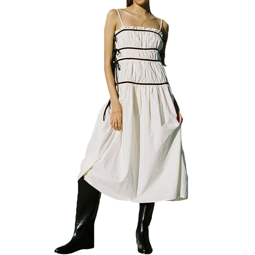 Damen Maxikleid mit verspieltem Rüschendesign und verstellbaren Trägern EB